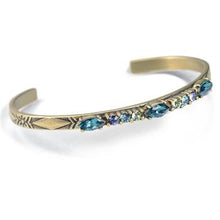 Load image into Gallery viewer, Crystal Bar Thin Cuff Stacking Bracelet BR448 - Sweet Romance Wholesale