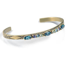 Load image into Gallery viewer, Crystal Bar Thin Cuff Stacking Bracelet BR448 - Sweet Romance Wholesale