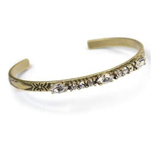 Load image into Gallery viewer, Crystal Bar Thin Cuff Stacking Bracelet BR448 - Sweet Romance Wholesale