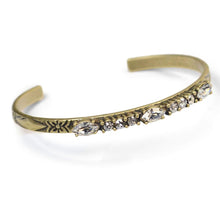 Load image into Gallery viewer, Crystal Bar Thin Cuff Stacking Bracelet BR448 - Sweet Romance Wholesale