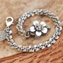 Load image into Gallery viewer, Silver Retro Serenity Flower Bracelet - Sweet Romance Wholesale