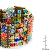 Load image into Gallery viewer, Millefiori Glass Candy Tango Cuff Bracelet - Sweet Romance Wholesale