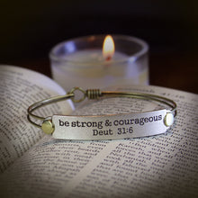 Load image into Gallery viewer, Be Strong and Courageous Deut 31:6 Inspirational Bible Verse Bracelet - Sweet Romance Wholesale