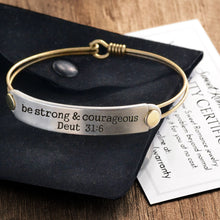 Load image into Gallery viewer, Be Strong and Courageous Deut 31:6 Inspirational Bible Verse Bracelet - Sweet Romance Wholesale