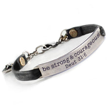 Load image into Gallery viewer, Be Strong and Courageous Deut 31:6 Inspirational Bible Verse Bracelet - Sweet Romance Wholesale