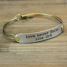 Load image into Gallery viewer, Love Never Fails 1 Cor 13:8 Inspirational Bible Verse Bracelet - Sweet Romance Wholesale