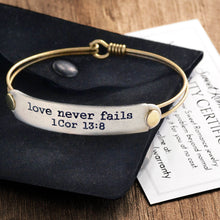 Load image into Gallery viewer, Love Never Fails 1 Cor 13:8 Inspirational Bible Verse Bracelet - Sweet Romance Wholesale