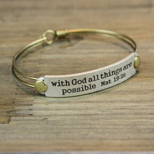 Load image into Gallery viewer, With God All Things are Possible Mat 19:26 Inspirational Bible Verse Bracelet - Sweet Romance Wholesale