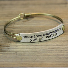 Load image into Gallery viewer, Wear Love Everywhere You Go Col 3:14 Inspirational Bible Verse Bracelet - Sweet Romance Wholesale