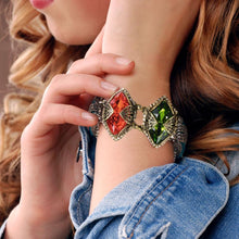 Load image into Gallery viewer, Jade &amp; Rainbow Crystal Navette Bracelet BR514 - Sweet Romance Wholesale