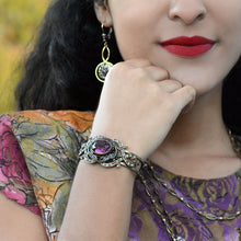 Load image into Gallery viewer, French Regency Sapphire Silver and Amethyst Bracelet BR532 - Sweet Romance Wholesale