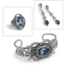 Load image into Gallery viewer, French Regency Sapphire Silver and Amethyst Bracelet BR532 - Sweet Romance Wholesale