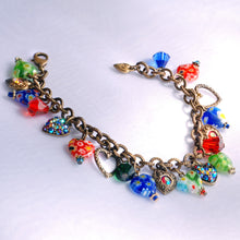 Load image into Gallery viewer, Candy Glass Hearts Charm Bracelet and Earrings SET - Sweet Romance Wholesale