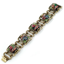 Load image into Gallery viewer, Art Deco Enamel Flower Vase Bracelet - Sweet Romance Wholesale