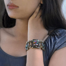 Load image into Gallery viewer, Art Deco Enamel Flower Vase Bracelet - Sweet Romance Wholesale