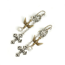 Load image into Gallery viewer, Cross &amp; Holy Spirit Bird Earrings E1122 - Sweet Romance Wholesale