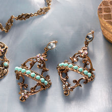 Load image into Gallery viewer, Vintage French Regency Turquoise Earrings E1175 - Sweet Romance Wholesale