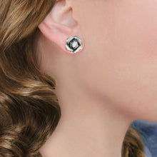Load image into Gallery viewer, Crystal Cushion &amp; Roses Earring Set E1181 - Sweet Romance Wholesale