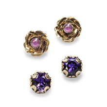 Load image into Gallery viewer, Crystal Cushion &amp; Roses Earring Set E1181 - Sweet Romance Wholesale