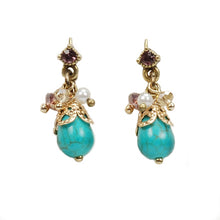 Load image into Gallery viewer, Turquoise Drop Cluster Earrings E1185 - Sweet Romance Wholesale