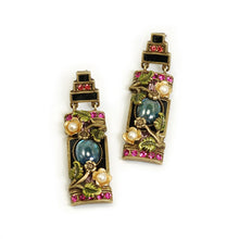 Load image into Gallery viewer, Art Deco Chinese Rose Screen Vintage Earrings E1199 - Sweet Romance Wholesale