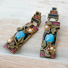 Load image into Gallery viewer, Art Deco Chinese Rose Screen Vintage Earrings E1199 - Sweet Romance Wholesale