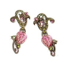Load image into Gallery viewer, Satin Glass Leaves Earrings and Necklace N671|E1203 - Sweet Romance Wholesale