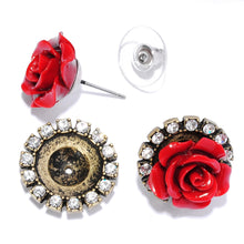 Load image into Gallery viewer, Interchangeable Carved Roses Earrings Set E1211 - Sweet Romance Wholesale
