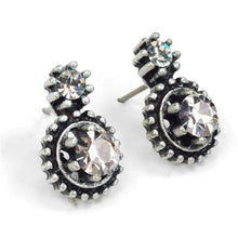 Load image into Gallery viewer, Double Stone Crystal Stud Earrings E1247 - Sweet Romance Wholesale