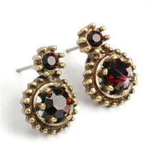Load image into Gallery viewer, Double Stone Crystal Stud Earrings E1247 - Sweet Romance Wholesale