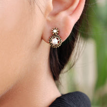 Load image into Gallery viewer, Double Stone Crystal Stud Earrings E1247 - Sweet Romance Wholesale