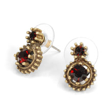 Load image into Gallery viewer, Double Stone Crystal Stud Earrings E1247 - Sweet Romance Wholesale