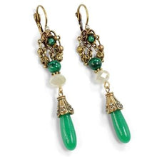 Load image into Gallery viewer, Vintage Jadeite Drop Earrings E1353 - Sweet Romance Wholesale