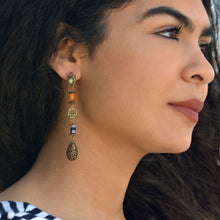 Load image into Gallery viewer, Long Millefiori Vintage Earrings E1380 - Sweet Romance Wholesale