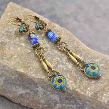 Load image into Gallery viewer, Millefiori Glass Round Drop Earrings E1385 - Sweet Romance Wholesale