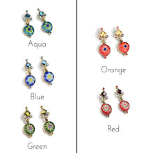 Load image into Gallery viewer, Millefiori Glass Round Candy Earrings - Sweet Romance Wholesale