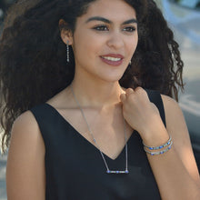 Load image into Gallery viewer, Thin Crystal Bar Earrings E1388 - Sweet Romance Wholesale