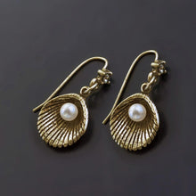 Load image into Gallery viewer, Seashell and Pearl Earrings - Sweet Romance Wholesale