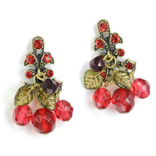 Load image into Gallery viewer, Cherries Jubilee Earrings E188 - Sweet Romance Wholesale