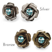 Load image into Gallery viewer, Crystal Rose Stud Earrings E1981 - Sweet Romance Wholesale