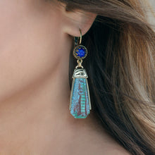 Load image into Gallery viewer, Art Deco Blue Goddess Egyptian Vintage Czech Glass Earrings E305 - Sweet Romance Wholesale