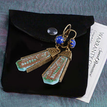 Load image into Gallery viewer, Art Deco Blue Goddess Egyptian Vintage Czech Glass Earrings E305 - Sweet Romance Wholesale