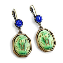 Load image into Gallery viewer, Art Deco Egyptian Pharaoh Vintage Czech Glass Earrings E306 - Sweet Romance Wholesale
