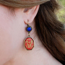 Load image into Gallery viewer, Art Deco Egyptian Pharaoh Vintage Czech Glass Earrings E306 - Sweet Romance Wholesale
