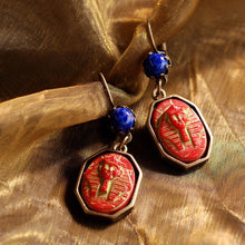 Load image into Gallery viewer, Art Deco Egyptian Pharaoh Vintage Czech Glass Earrings E306 - Sweet Romance Wholesale