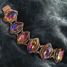 Load image into Gallery viewer, Vintage Peacock Glass Earrings Copper Fire - Sweet Romance Wholesale