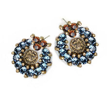 Load image into Gallery viewer, Sapphire Crystal Sun Sign Zodiac Statement Earrings - Sweet Romance Wholesale