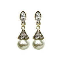 Load image into Gallery viewer, Art Deco Vintage Pearl Wedding Earrings E541 - Sweet Romance Wholesale