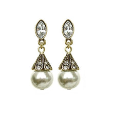 Load image into Gallery viewer, Art Deco Vintage Pearl Wedding Earrings E541 - Sweet Romance Wholesale