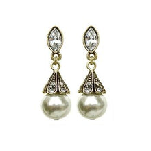 Load image into Gallery viewer, Art Deco Vintage Pearl Wedding Earrings E541 - Sweet Romance Wholesale